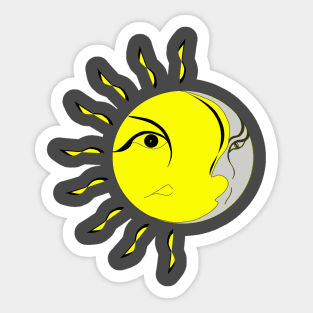 Sun and moon design Sticker